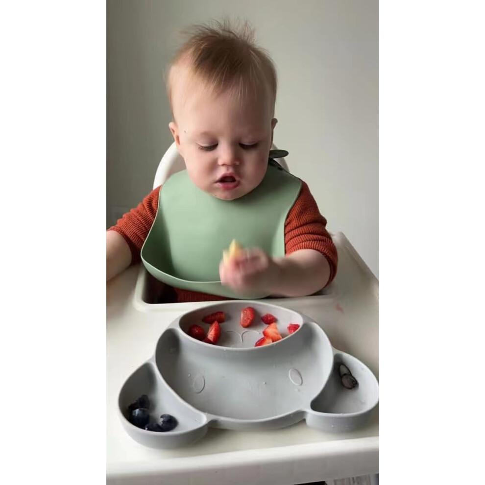 PandaEar 3 Pack Thick Silicone Baby Bibs for Babies & Toddlers (10-72 Months)| Waterproof Baby Feeding Bibs Adjustable with Wide Food Catcher Pocket,