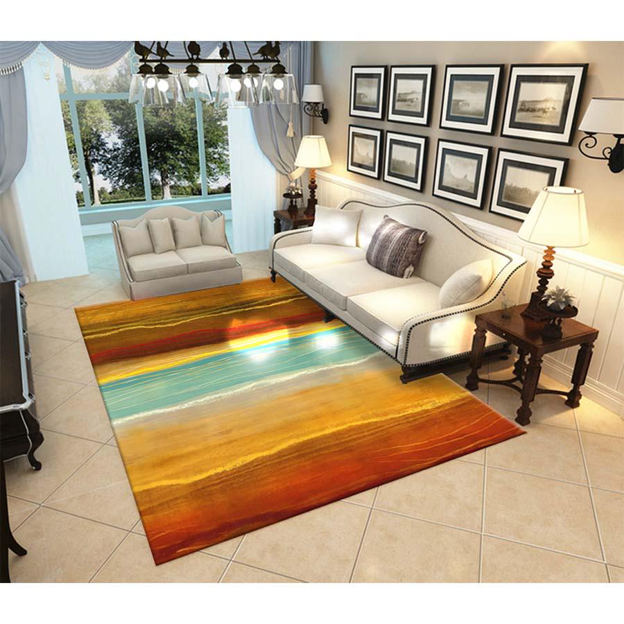 Nordic Abstract Art Leaves Area Rugs Decorative Kid Room Play Pad Baby Crawling Flannel Mats Carpet