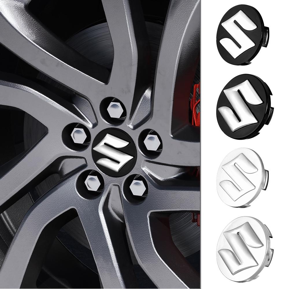 4 pièces 54/58mm Cache-moyeu de roue de voiture Capuchon en plastique Emblème Insigne Accessoires Auto Pour Suzuki Swift Sport Vitara Jimny SX4 Alto