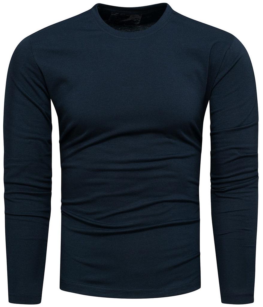 2-Pak Zestaw Basic Męskich Longsleeve Granat/Szary - M