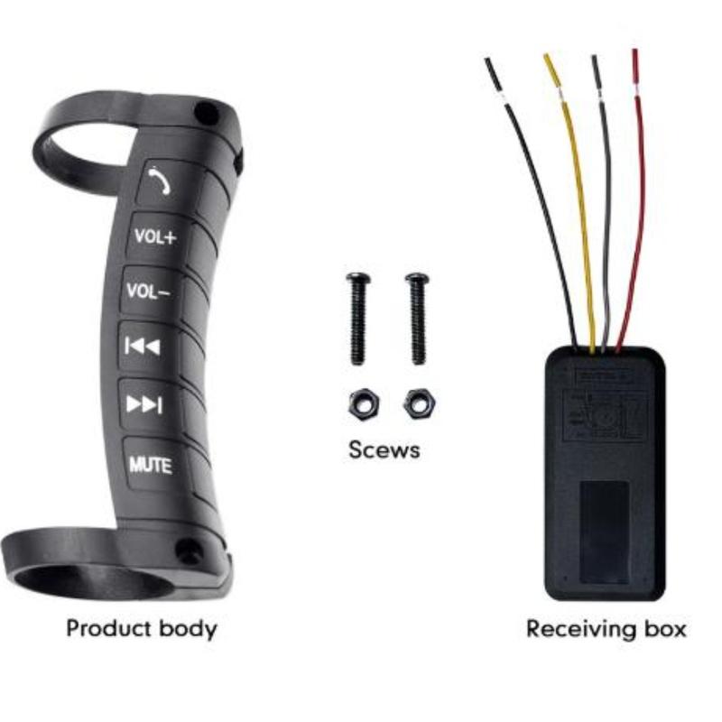 

2 Din DVD Controller Black Steering Wheel Remote ABS PU Direct Replacement Easy tallation Multifunction Buttons