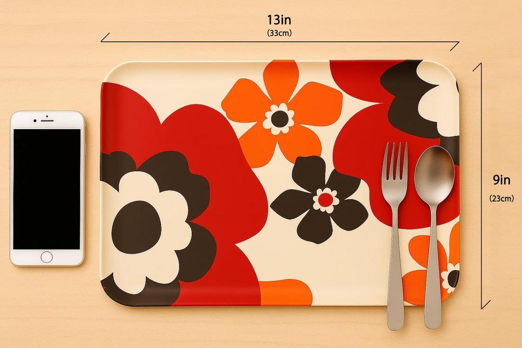 Tatsucraft NR Lunch Tray, Medium, 33cm, Web Original Model, Nordic Style, Fuhura Blue, Non-Slip, Microwave-Safe, Tray, Stylish Plastic, Available In