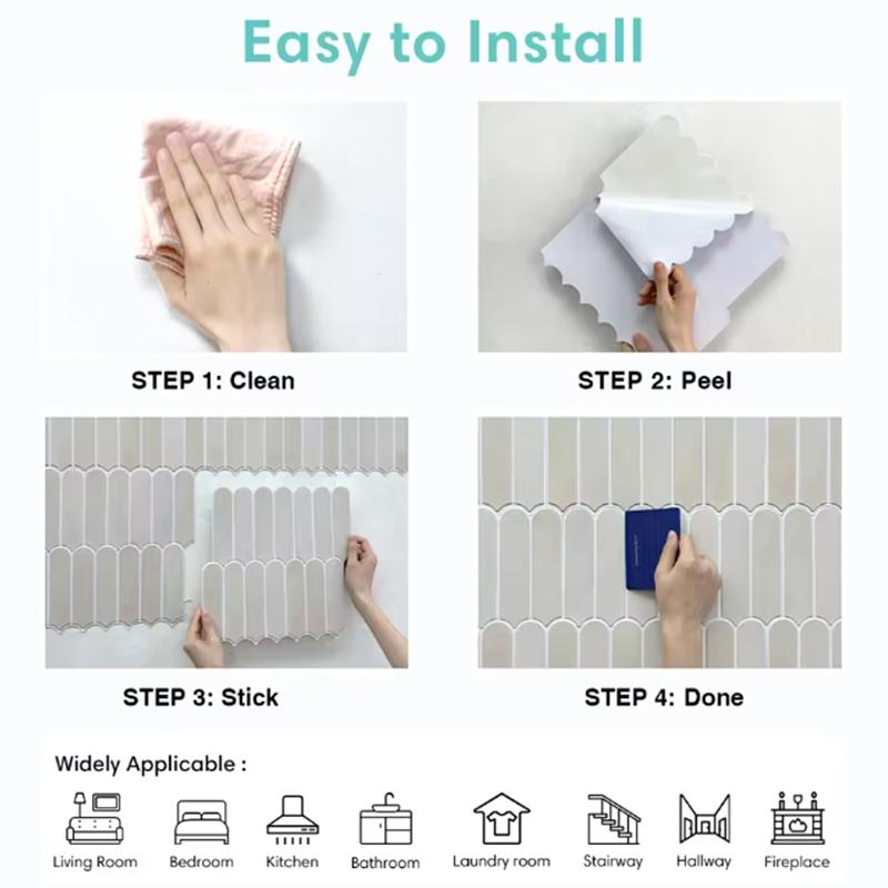 1PC Indoor Decoration Waterproof & Durable Wall Covering Damage Concealer 30x30cm