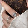 Xiaomi 925 Sterling Silver Oval Blue Stone Rings For Women Counple Wedding Engagement Silver Women's Vintage Ring Fine Jewelry