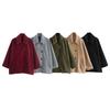 Women's European Style Turn-Down Collar Wool Overcoat, Winter Outerwear, Available in Multiple Colors