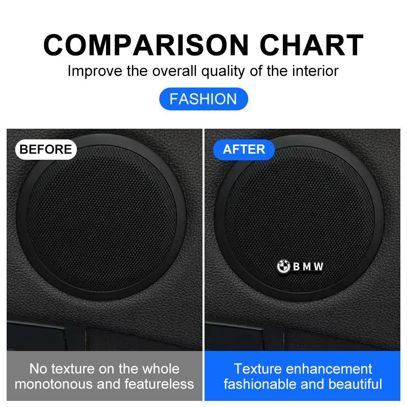 2/4Pcs 3D Aluminum Car Audio Speaker Decorate Badge Sticker For BMW E36 E46 E90 E60 E39 F30 F10 F20 X5 E70 E53 G30 E91