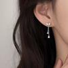 Real 925 Silver Bowknot Flower Tassel Plant Stud Earrings For Women Party Classic Fine Jewelry Light Luxury Accessories
