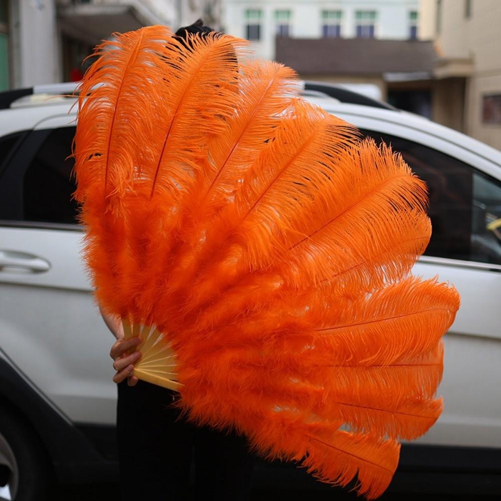 Großer Roter Strauß Faltfächer 12 Rippen Karneval Bauchtanz Bühnenfächer