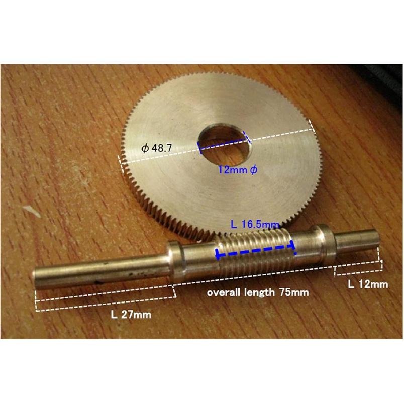 Worm Gear,Wheel Worm,Tooth Gear,Motor Pinion Gear Worm Gear 120 Teeth 0.4M 120T 12MM Hole Diameter Gear 1:120 Brass Decelerating Turbine Worm Gear