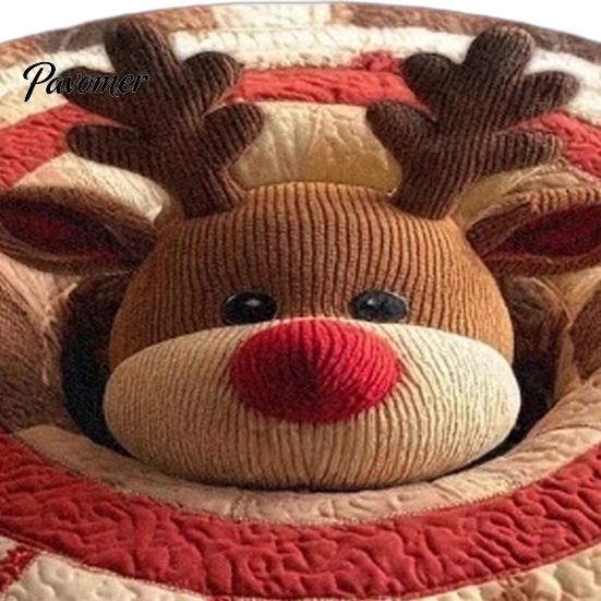 Cozy Christmas Room Decor 3D Illusion Rug, Round Xmas Tree Area 24" 47" Modern Rug Santa Claus Snowman Floor Mat for Living Bedroom Holiday