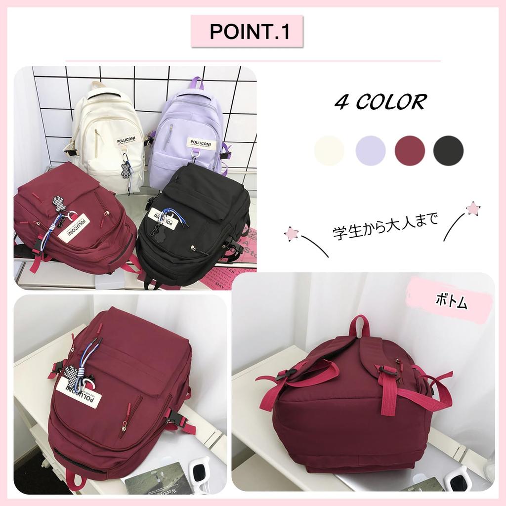 FANDARE Women's Large Capacity Lightweight Backpack, Casual and Popular for Students and Students, Unisex, Stylish and Cute Duck Design, Purple,