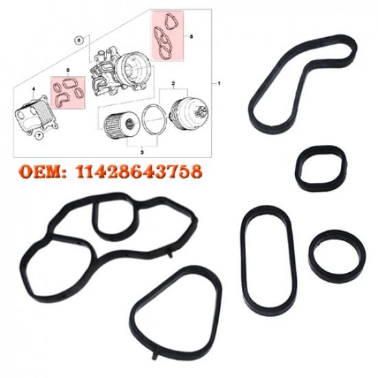 JEAZEA Oil Filter Cooler Stand Housing Adaptor Gasket Seal Set 11428643758 For BMW Mini R56 Cooper 11668626471 11427537293