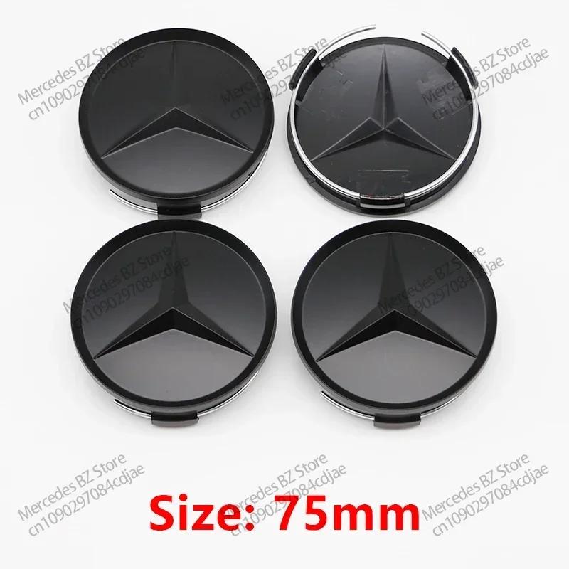 C200 E200 For Mercedes Benz 4PCS 75mm 60mm Car Wheel Center Hub Caps Cover for Mercedes Benz AMG B/C/E/S Class A Class GLC GLK C