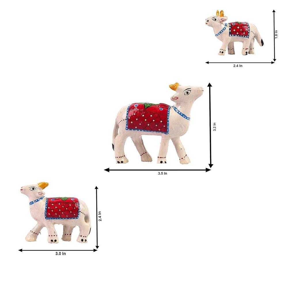 Paper Mache Traditional Handcrafted Cow Showpiece for Enhance for Home Festive Gifting, Housewarming Decoration