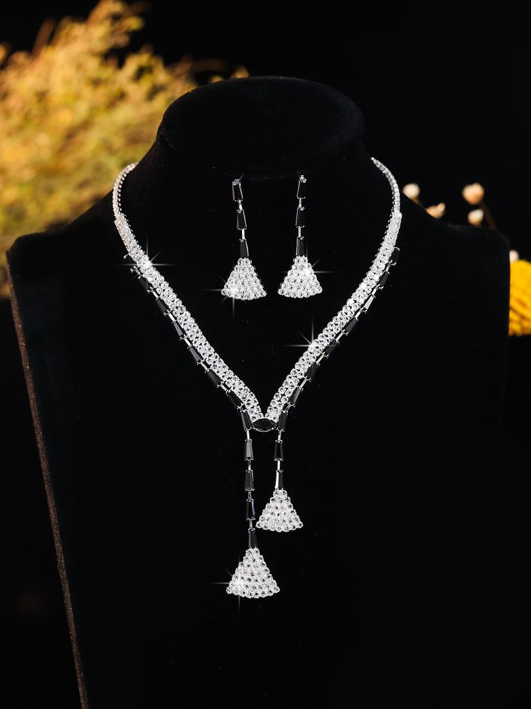 Alloy Necklace Set - Fashionable Banquet Jewelry Chain For Women - Bridal Wedding Jewelry Set