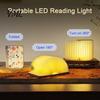 Wooden Bedside Lamp Portable LED Book Light, Magnetic Foldable Night with Stepless Dimming, Decorative Light USB Rechargeable Warm Ambient for Bedroom