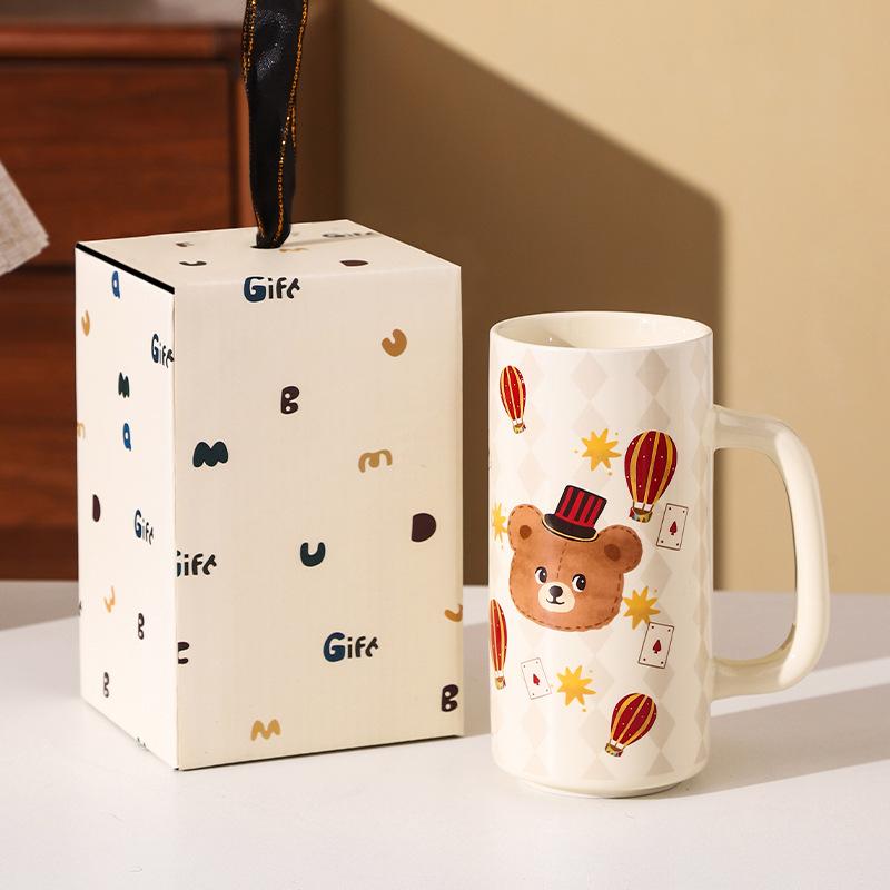 

Цирковая Высокоценная Керамическая Прямая Кружка Чашка для Воды Подарок Милая Сказочная Керамическая Кружка Подарок для Пары 401-500ml