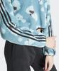 adidas Animal Print Fleece Crop Half-Zip Top - Sky Blue / Iy0148