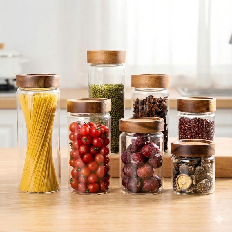 High-Quality Glass Sealed Kitchen Jar for Grains, Cereals, and Pickling
