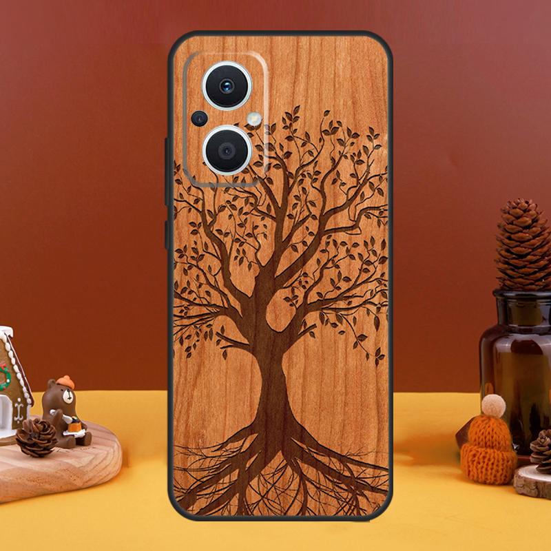 Tree Flower Bamboo Wood Case For OPPO Reno 10 Pro 11 F 4 6 7 8 5 Lite 4Z 5Z 8T OPPO Find X6 Pro X5 X2 X3 Lite Cover