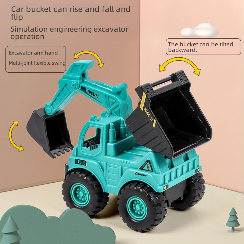 Excavator Inertia Large Dump Truck Set Toys Interactives Parts Skills Plays