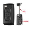 YOCASTY Flip Remote Car Key Shell Case For Peugeot 207 307 308 407 607 807 For Citroen C2 C3 C4 C5 C6 Xsara Berlingo HU83 VA2