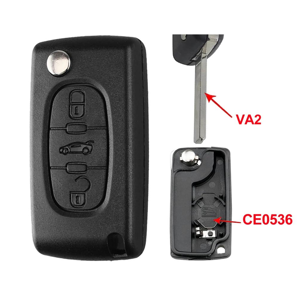 YOCASTY Flip Remote Car Key Shell Case For Peugeot 207 307 308 407 607 807 For Citroen C2 C3 C4 C5 C6 Xsara Berlingo HU83 VA2