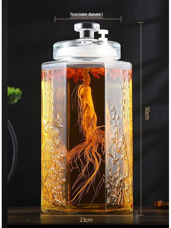 Glass Wine Brewing Jar with Faucet