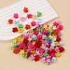 50Pcs Random Color Solid Cute Flower Y2K Compact Hair Claw Lovely Hair Decorate Clips Hairpins Kids Sweet Hair Accessories