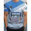T-shirt da uomo a maniche corte con girocollo e stampa 3D, taglie forti, T-shirt casual estiva