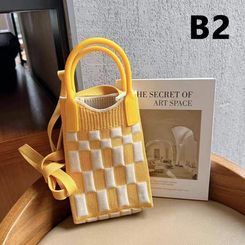 1/2/5pcs Korean Fashion Heart Knitted Mini Handbag Women Mobile Phone Shoulder Bags Girls Chic Cute Outdoor Crossbody Small Bags