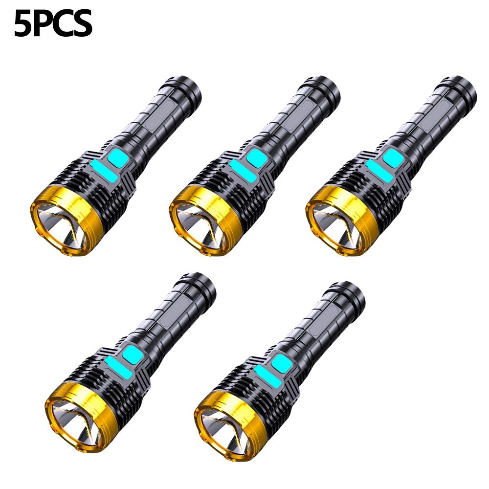 Dual Light Source Flashlight Mini Portable Outdoor Strong Super Bright ABS Strong Light FocusingLed Side Light Multifunctional