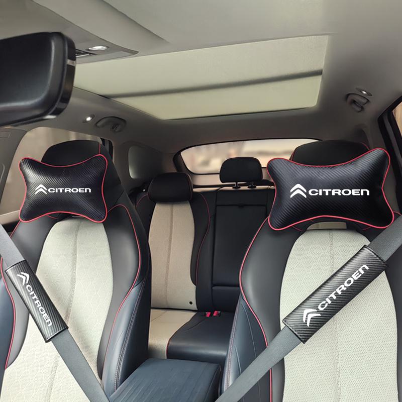 Car Headrest Rest Cushion Neck Pillow Seat Belt Shoulder Pads For Citroen C1 C2 C3 C4 C5 C6 C7 C8 Berlingo Picasso VTS Xsara