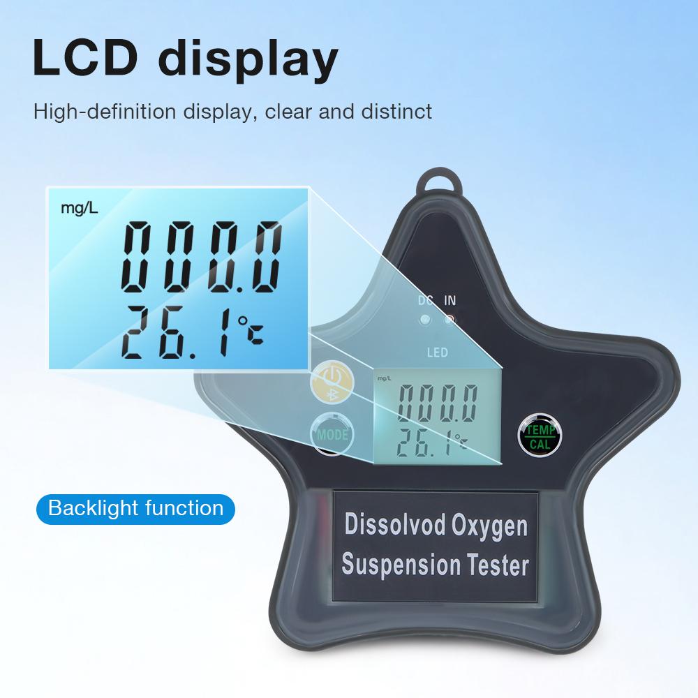 Tuya Floating Dissolved Oxygen Meter LCD Display 0-20mg/L DO Tester Water Quality Analyzer  For Fish Tank Aquaculture