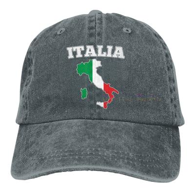 Mapa de Italia Bandera Gorras de Béisbol Vintage Gorra Sandwich Algodón Verano Sombrero para el Sol al Aire Libre Unisex Mujer Unisex Adulto Mezclilla Lavada Ajustable