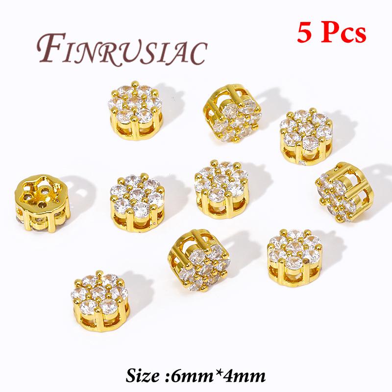 18K Gold Plated Metal Beads,Spacer Beads For Bracelets,Separator For Bead,DIY Jewelry Accessories,Necklace Bead Findings
