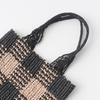 Raw Wool Knitting Kit Gingham Check Flat Bag #16-3
