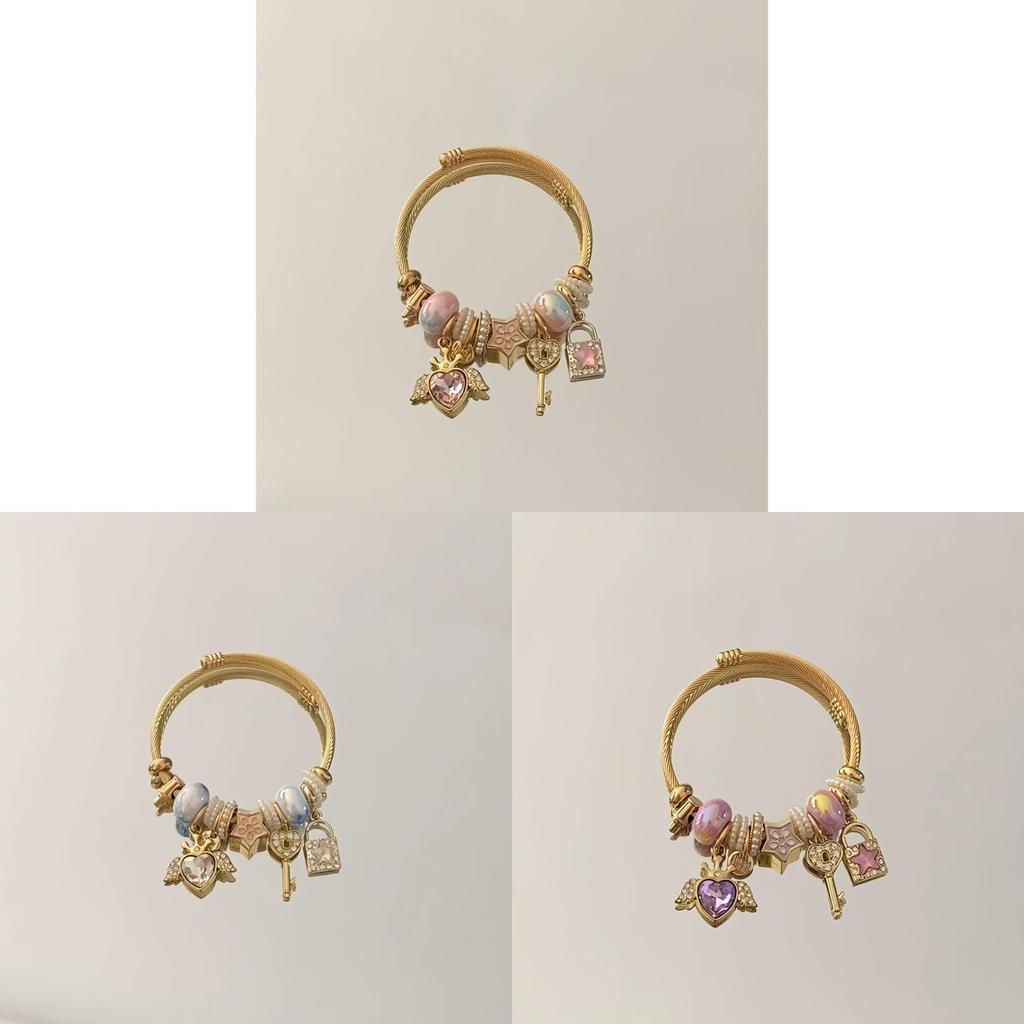 Fashion Heart Pendant Bracelet For Women With Stainless Steel And Electroplating For Love Gift