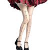 Gothic Style Mesh Tights With Edgy Crosses Motif Breathable Nylon For Women