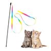 Rainbow Ribbon Cat Teaser Wand - Seven-Color Satin Strip Toy
