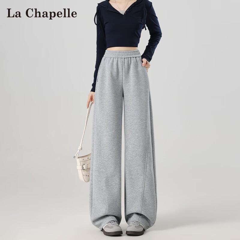 

La Chapelle Women s High-Waisted Draped Wide-Leg Sweatpants XL