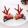 1Pair Christmas Deer Antler Hair Clip Women's Christmas Headwear Children's Hair Accessories Hairband Fashion Festival Gift