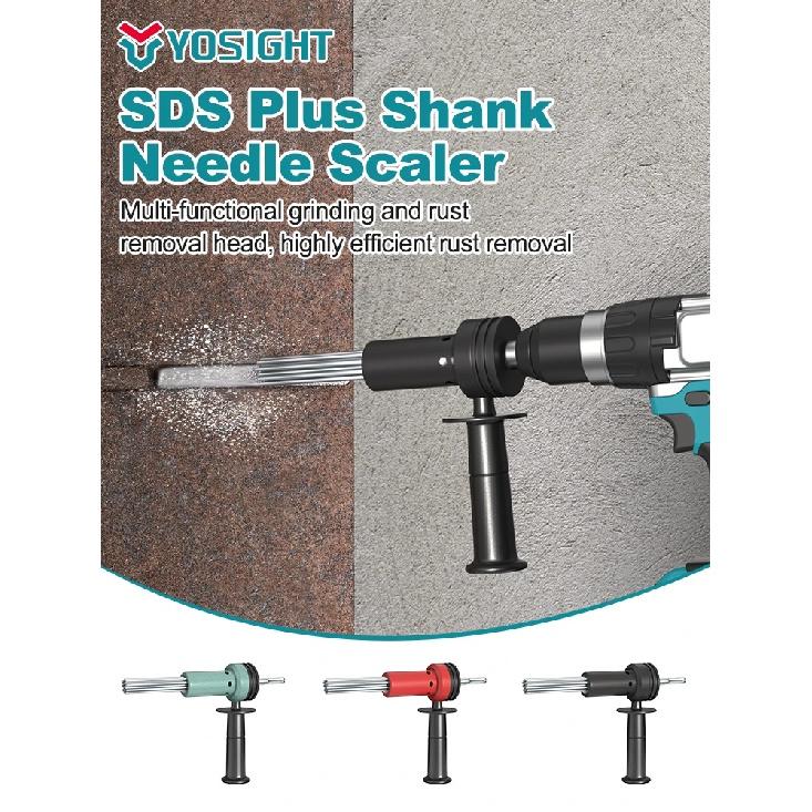 SDS Plus Deburring Tool, Needle Deslagger with Detachable Handle – Efficient Rust Removal and Edge Finishing Tool Kit