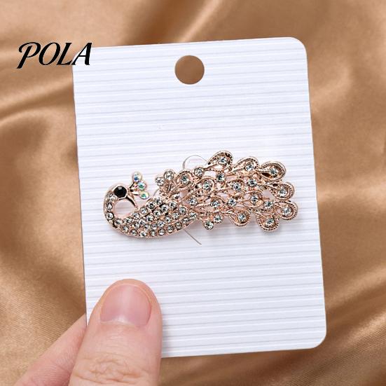 Colorful Peacock Jewelry Rhinestone Brooch Pin, Animal Shape Alloy Lapel Sweater Secure Clasp Cardigan Coat Clothing Accessories, Gift for Women