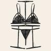 New Sexy Fashion Lace Lingerie Underwear Sleepwear Steel Ring Pajamas Garter Women Intimates Underwear Bra Panties Set Lingerie
