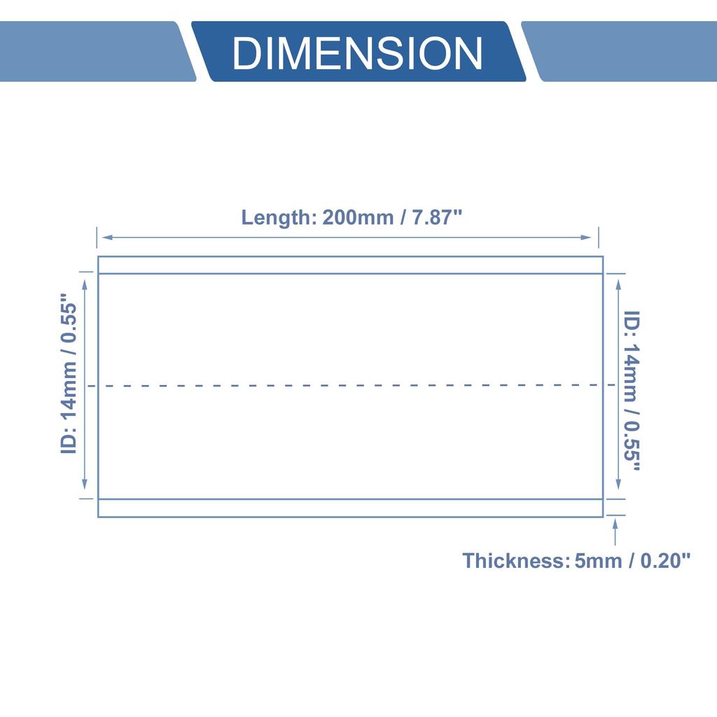X AUTOHAUX 1 Piece Inner Diameter 14mm/0.55" Length 200mm/7.87" 0 Degree Straight Red Car