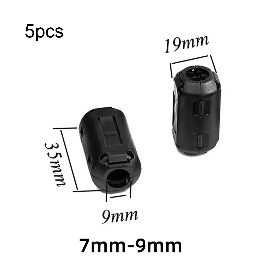 5pcs 3.5/5/7/9/13mm Toroidal Core Ferrite Bead Clip Choke RFI Noise Filter Clip For Power Cord USB Antenna HDMI Audio Cable