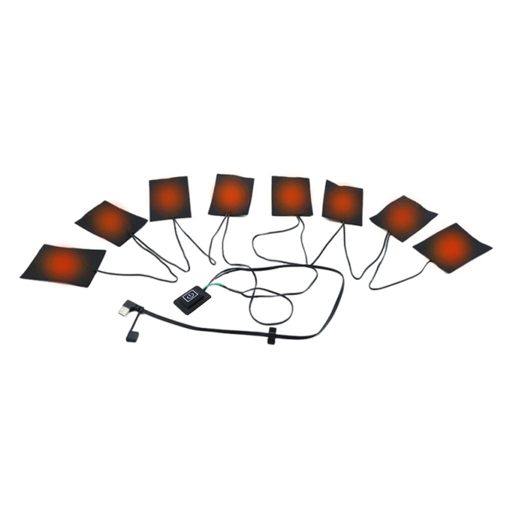 3 Levels DIY Heated Clothing Pad Foldable Vest Thermal Pads Waterproof Waterproof Heating Pads for Outdoor Camping Hiking