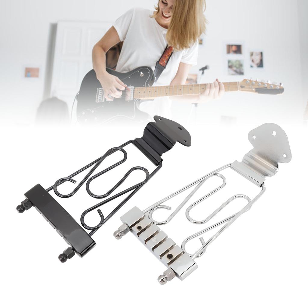 6 String Trapeze Tailpiece with Screws Height Adjustment Open Frame Bridge Tailpiece for Archtop Jaz