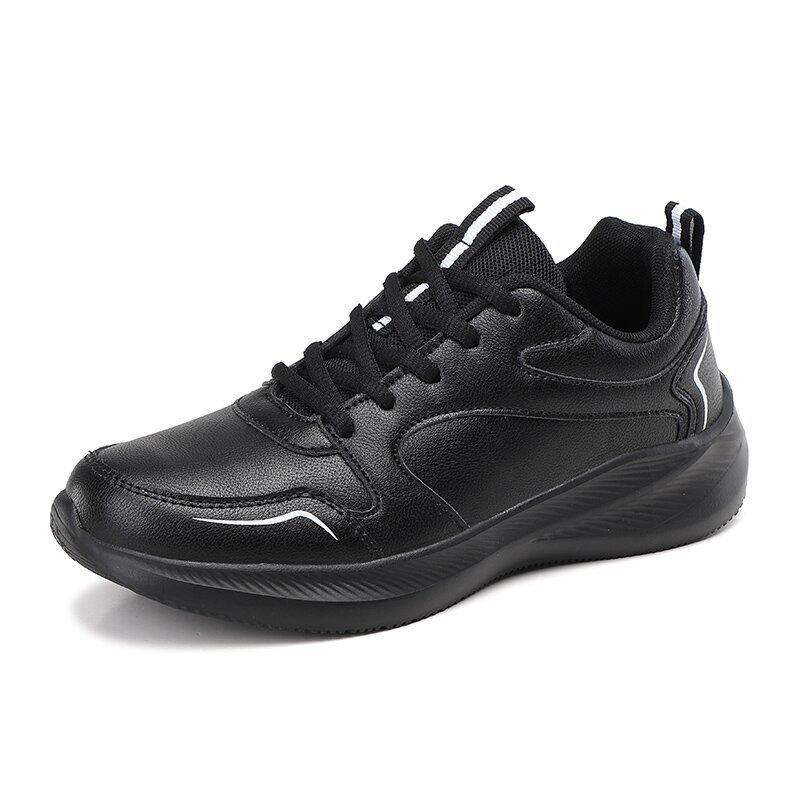 Damen PU-Leder Laufschuhe Elastische Freizeit-Sportschuhe Wasserdichte Outdoor-Trainings-Sneaker Leichte Jogging-Schuhe